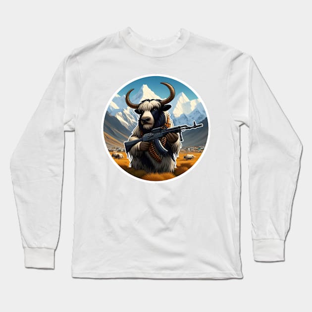 Tactical Yak Long Sleeve T-Shirt by Rawlifegraphic